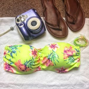 Pink Victoria’s Secret Yellow Floral Swim Top